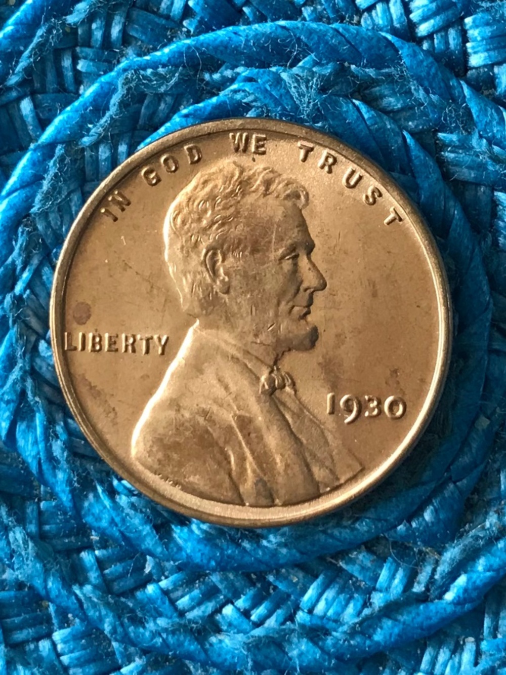 1930 P Lincoln Wheat Cent, Full Red, Uncirculated